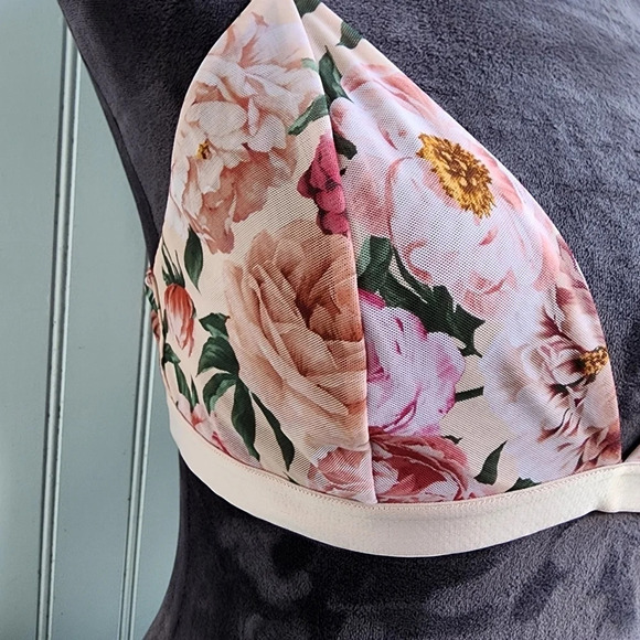 Express Intimates Pink Mesh Bra Soft Unlined Bralette Sz Large Pull Over L - Picture 4 of 12